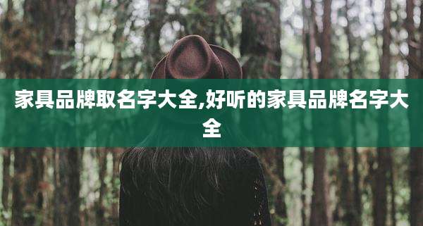 家具品牌取名字大全,好听的家具品牌名字大全