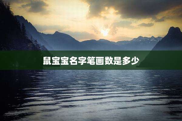 鼠宝宝名字笔画数是多少