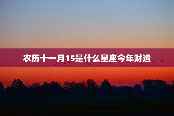 农历十一月15是什么星座今年财运