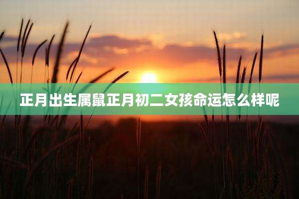 正月出生属鼠正月初二女孩命运怎么样呢