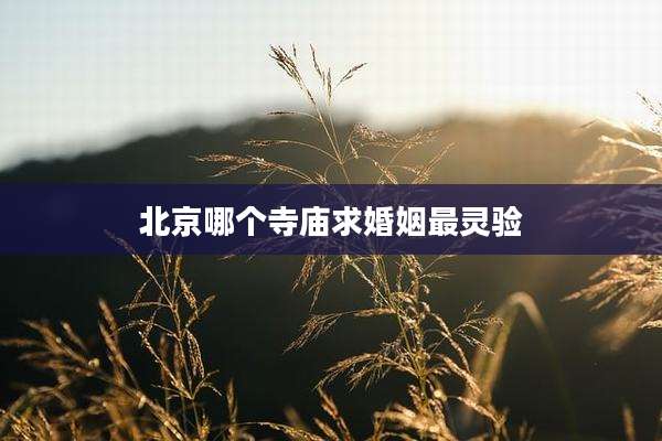北京哪个寺庙求婚姻最灵验
