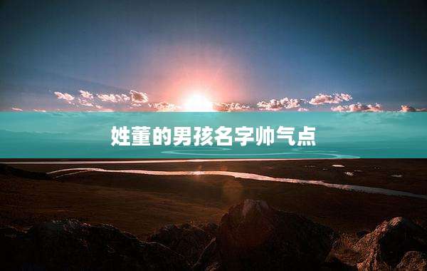 姓董的男孩名字帅气点