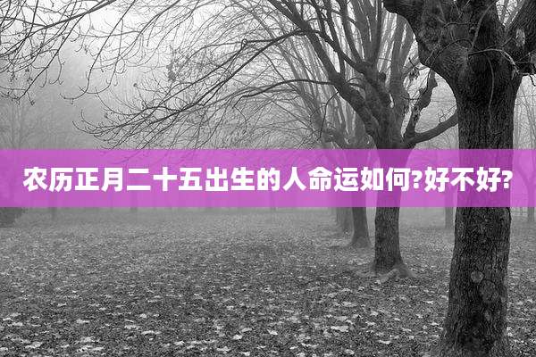 农历正月二十五出生的人命运如何?好不好?