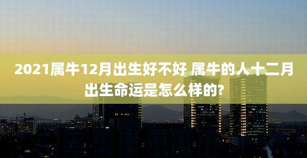 2021属牛12月出生好不好 属牛的人十二月出生命运是怎么样的?
