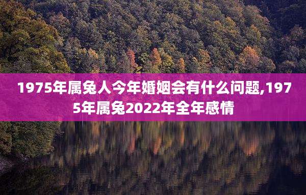 1975年属兔人今年婚姻会有什么问题,1975年属兔2022年全年感情