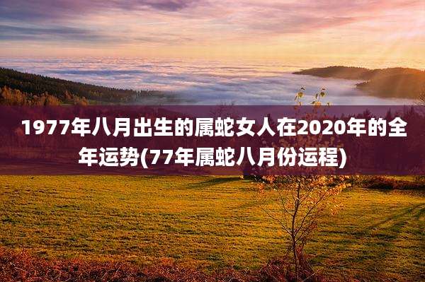 1977年八月出生的属蛇女人在2020年的全年运势(77年属蛇八月份运程)