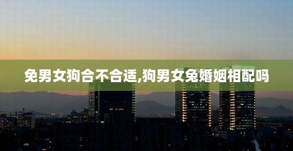 免男女狗合不合适,狗男女兔婚姻相配吗