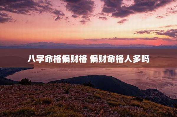 八字命格偏财格 偏财命格人多吗