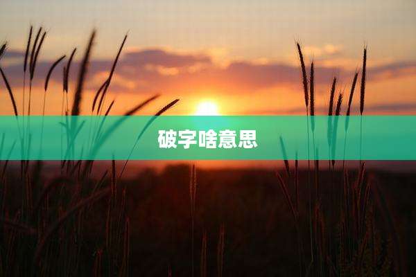 破字啥意思