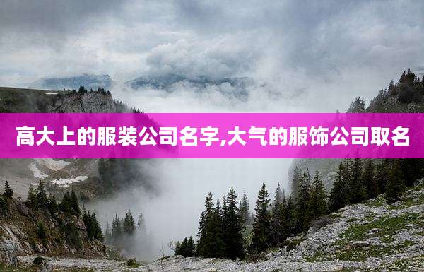 高大上的服装公司名字,大气的服饰公司取名