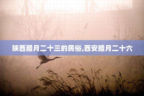 陕西腊月二十三的民俗,西安腊月二十六