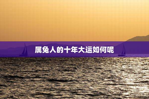 属兔人的十年大运如何呢