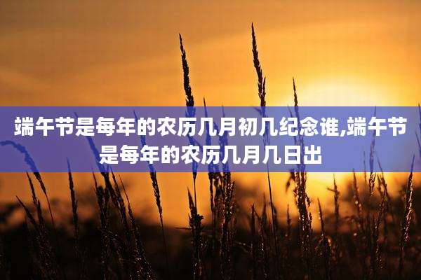 端午节是每年的农历几月初几纪念谁,端午节是每年的农历几月几日出