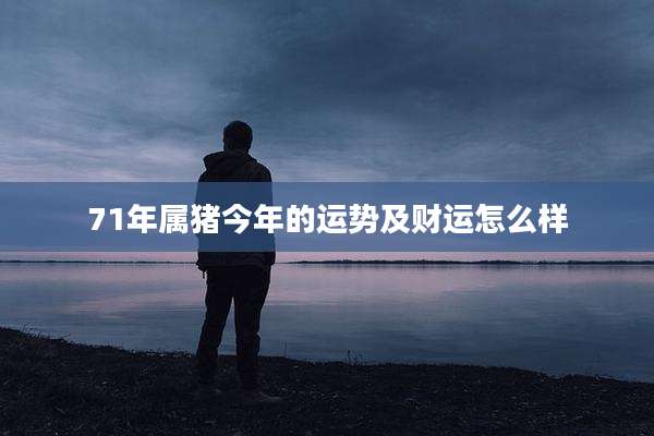 71年属猪今年的运势及财运怎么样