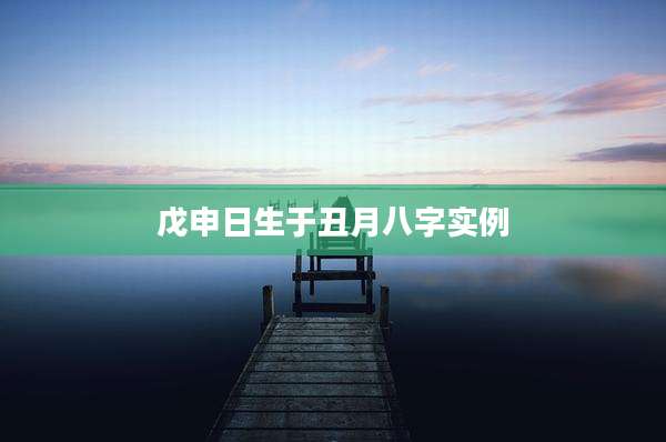 戊申日生于丑月八字实例