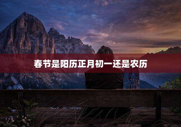 春节是阳历正月初一还是农历