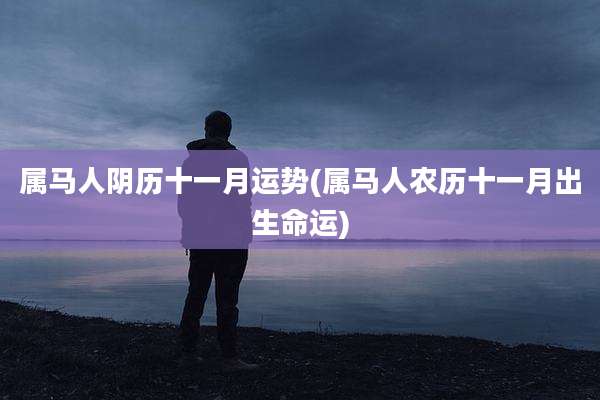 属马人阴历十一月运势(属马人农历十一月出生命运)