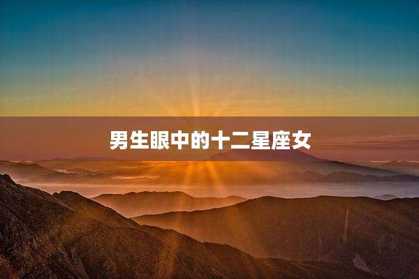 男生眼中的十二星座女