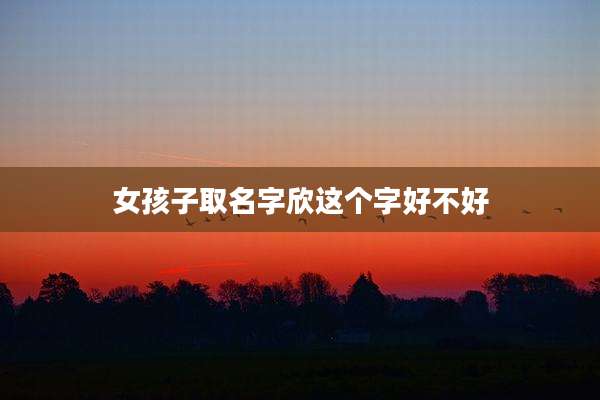 女孩子取名字欣这个字好不好