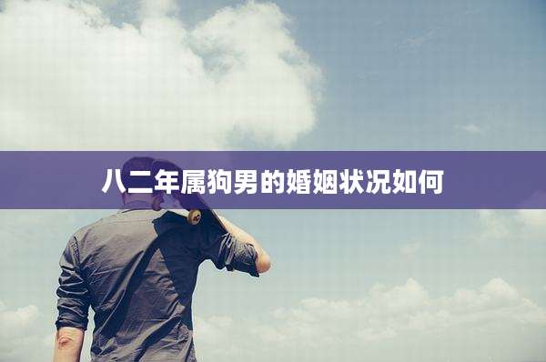 八二年属狗男的婚姻状况如何