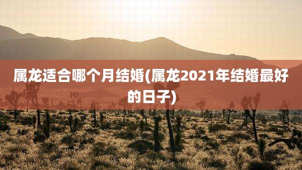属龙适合哪个月结婚(属龙2021年结婚最好的日子)