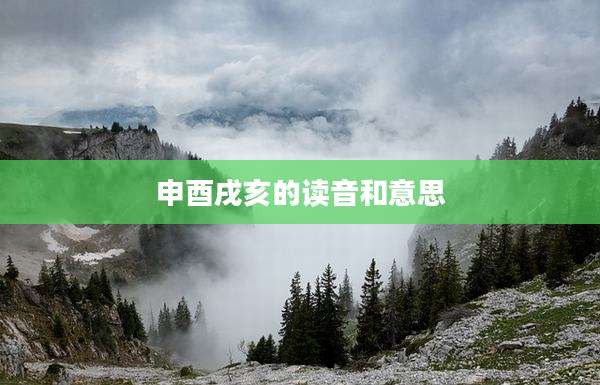 申酉戌亥的读音和意思