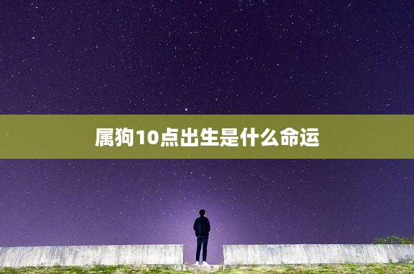 属狗10点出生是什么命运