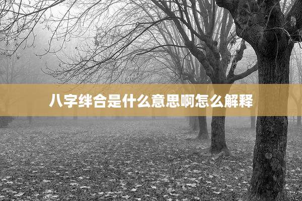 八字绊合是什么意思啊怎么解释
