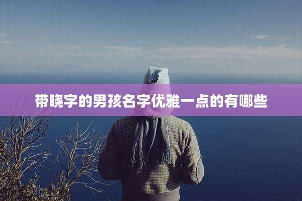 带晓字的男孩名字优雅一点的有哪些