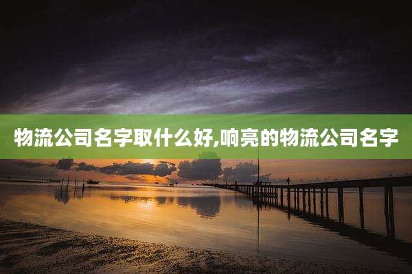 物流公司名字取什么好,响亮的物流公司名字