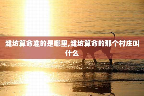 潍坊算命准的是哪里,潍坊算命的那个村庄叫什么