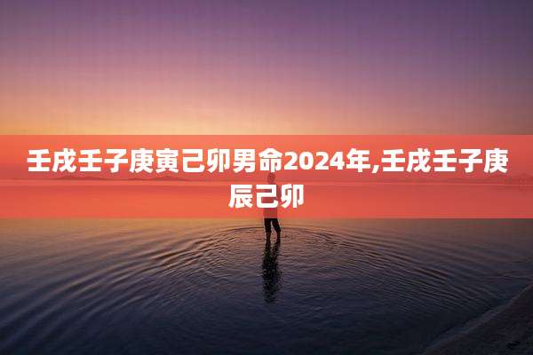 壬戌壬子庚寅己卯男命2024年,壬戌壬子庚辰己卯
