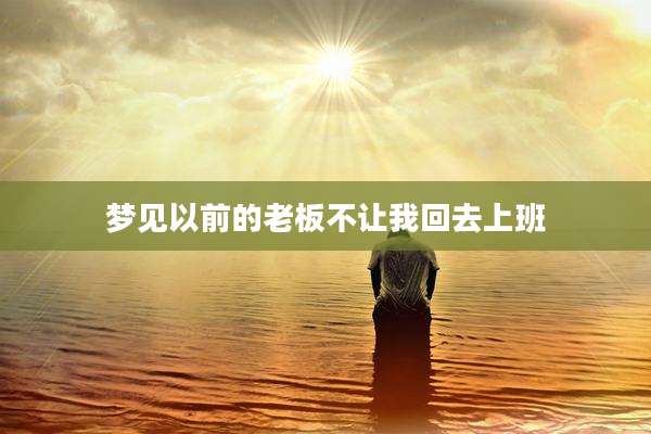 梦见以前的老板不让我回去上班