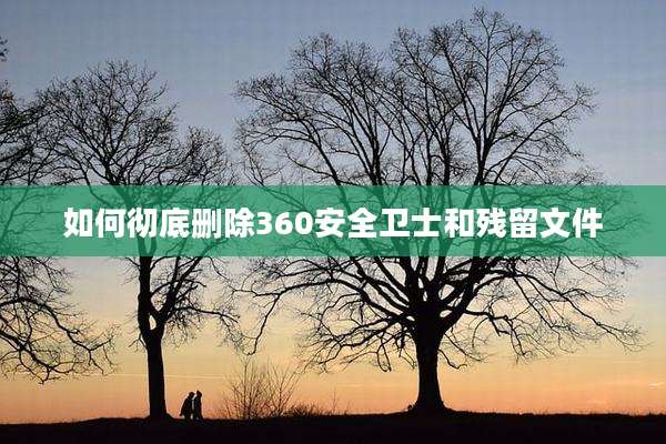 如何彻底删除360安全卫士和残留文件
