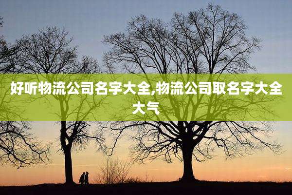 好听物流公司名字大全,物流公司取名字大全大气
