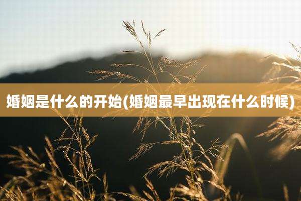 婚姻是什么的开始(婚姻最早出现在什么时候)