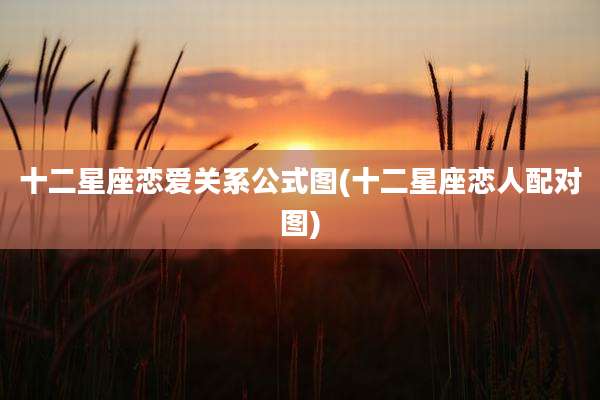 十二星座恋爱关系公式图(十二星座恋人配对图)