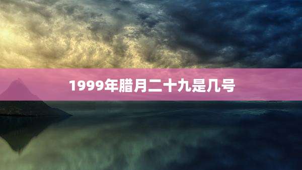 1999年腊月二十九是几号