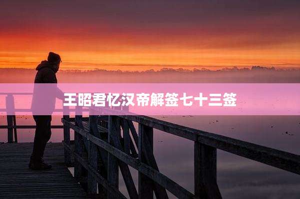 王昭君忆汉帝解签七十三签