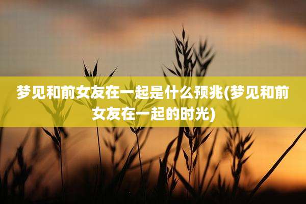 梦见和前女友在一起是什么预兆(梦见和前女友在一起的时光)