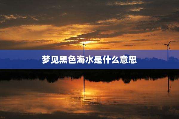 梦见黑色海水是什么意思