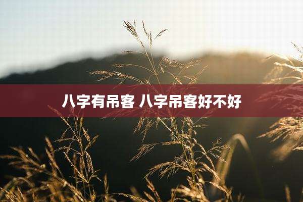 八字有吊客 八字吊客好不好