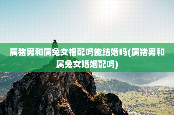 属猪男和属兔女相配吗能结婚吗(属猪男和属兔女婚姻配吗)