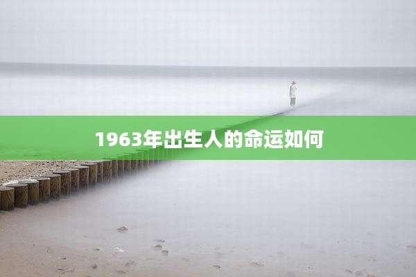 1963年出生人的命运如何