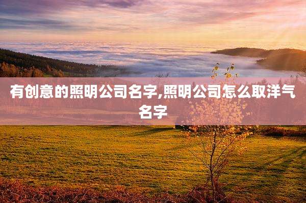 有创意的照明公司名字,照明公司怎么取洋气名字