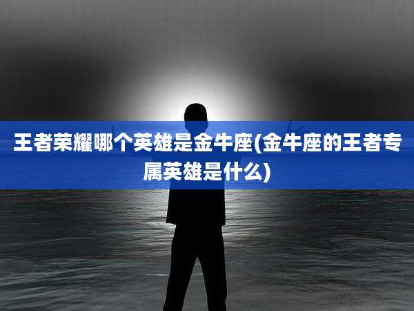 王者荣耀哪个英雄是金牛座(金牛座的王者专属英雄是什么)