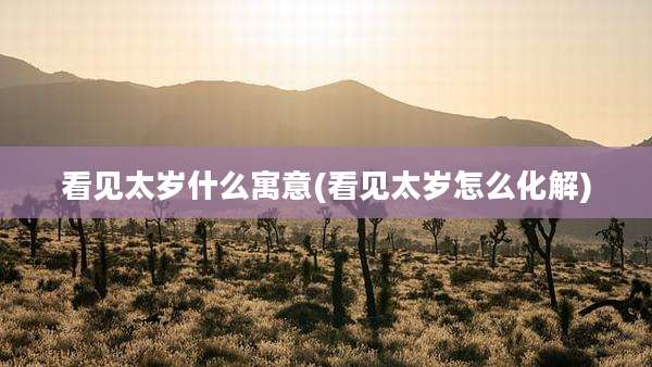 看见太岁什么寓意(看见太岁怎么化解)