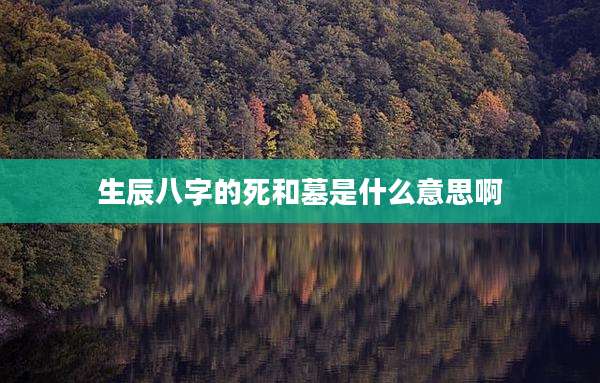 生辰八字的死和墓是什么意思啊