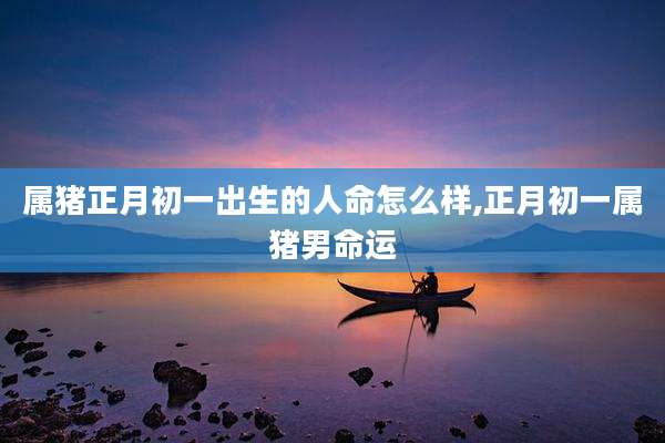 属猪正月初一出生的人命怎么样,正月初一属猪男命运