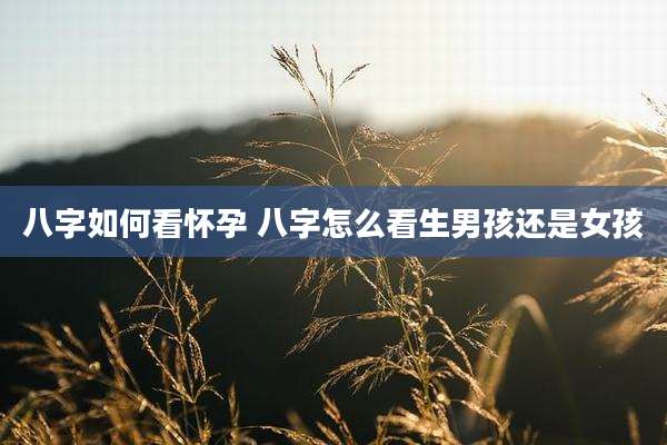 八字如何看怀孕 八字怎么看生男孩还是女孩